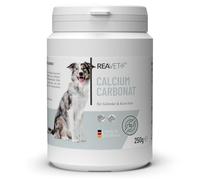 ReaVET carbonato de calcio 250 g para perros y gatos - polvo aditivo barf, carbonato de calcio, cuidado natural completo, suplemento Barf equilibrado hueso