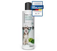 ReaVET Champú para perros de Neemöl, 250 ml, champú para perros contra picor, ácaros, pulgas, garrapatas, respetuoso con la piel, cuidado y fácil de peinar, cuidado del pelaje y brillo del pelo