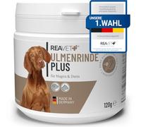 ReaVET Corteza de olmo Plus fuerte mucosa sin hervir para perros y gatos, 120 g - Naturalmente pura en calidad premium, digestión, microflora intestinal, estómago, corteza slippery Elm