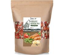 ReaVET Frutas y verduras con Hierbas 1kg, Copos de verduras Perros sin cereales, Copos de verduras Perros Barf, suplemento Barf Perro, Copos de verduras Perros