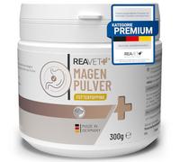 ReaVET Polvo gástrico premium para perros 300 g - Alimento en polvo para estómago e intestino con corteza de olmo Slippery Elm Corteza sin ebullición I apoya la digestión, la microflora intestinal y