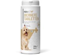 ReaVET Tabletas de levadura de Cerveza para Perros 500 Unidades -Natural, Pelaje Brillante y Fuerte + Piel Saludable, con biotina y Vitamina B