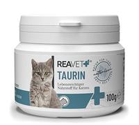 ReaVET Taurina para gatos 100 g - Apoyo cardiovascular, polvo de taurina 100% puro, aminoácidos que apoyan las defensas y el metabolismo celular