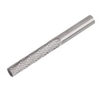 Rebaba giratoria HSS de 6 mm para tallado de madera, fresado de plástico, desbarbado de aluminio y alisado de material suave (6 × 8 × 80 mm A)