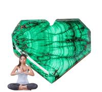 Rebanada de malaquita, rebanada pulida de piedra cruda de cristal en forma de corazón, pieza de arte de cristal de malaquita verde para decoración del hogar, rebanada irregular de malaquita