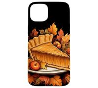 Rebanada de Pastel de Calabaza Hojas de otoño Acción Carcasa para iPhone 15 Plus