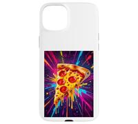 Rebanada de Pizza de Queso derretido Que Brilla en una ráfaga de Color Carcasa para iPhone 15 Plus