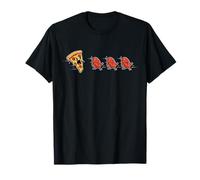 Rebanada de Pizza y rodajas de peperoni Corriendo - Divertido Camiseta