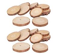 Rebanadas de madera redondas de pino, discos de madera naturales para manualidades, kits para decoración del hogar, accesorios de fotografía, arte rústico pintado a mano, 20