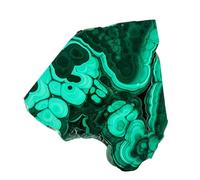Rebanadas de malaquita, piedra natural para decoración artística, piezas de crudo con patrones de bandas y acabado de corte pulido con textura verde vibrante para el hogar, jardín, joyas y