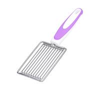 Rebanadora de Carne Enlatada y Fiambre, Máquina para Rebanar Huevos y Queso, Acero Inoxidable, Utensilio Manual para Jamón y Frutas, Mango Ergonómico Antideslizante (Púrpura)