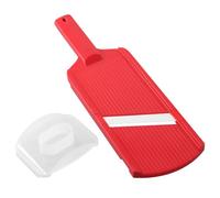 Rebanadora de Comida de Cocina Profesionales, Mandolina Cortador de Verduras Chef con Protector de Dedos e Cuchillas de Acero, para Zanahoria Frutas Tomate Patata Cebolla Corte en Rodaja (Rojo)