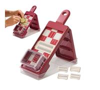 Rebanadora de Patatas | Cortador Rallador de Alimentos 4 en 1 - Rallador de Queso Ajustable - Para el Hogar y el Restaurante Ensalada Verduras Frutas Queso Patata Zanahoria Ajo