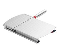 Rebanadora manual de alimentos de acero inoxidable de primera calidad: cortadora de precisión para pan, fiambres, queso y más, con base antideslizante para uso doméstico en la cocina.