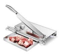 Rebanadora Manual Multifuncional Para Rollos De Carne, Rebanadora Doméstica Y Comercial De Acero Inoxidable 304 Con Bandeja Para Carne, Pescado, Pollo, Ternera, Verduras Y Alimentos Cocidos(Size:L)