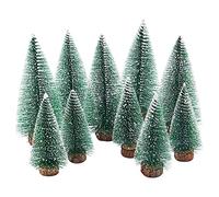 Rebanky 10 Pcs Mini Árbol de Navidad Artificial Mini Arbolitos de Navidad Pequeños Mini Pinos Miniatura Navideño 10cm,15cm para Decoracion Mesa Fiesta de Navidad
