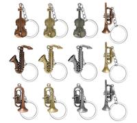 Rebanky 12 Piezas Llaveros de Instrumentos Musicales, 4 Modelos, Metal