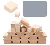 Rebanky 30 Piezas Soporte de Sellos de Madera en Blanco Bloques de Madera Dura para Hacer 2cm/4cm con Caucho para Sellos para Sello fijo de madera para Producción de bricolaje