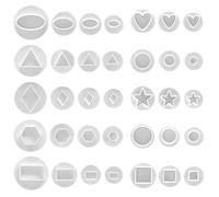 Rebanky 35 Piezas Cortador Fondant Moldes Cortador de Émbolo para Fondant Cortadores de Galletas para Modelar para Corazón, Círculo, Estrella, Diamante, Formas Geométricas Cortadores Fondant