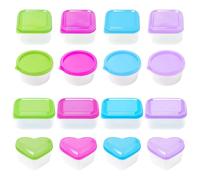 Rebanky 4 Piezas Recipientes de Congelador Pequeños Recipientes de Plastico Mini recipientes Herméticos para Almacenar Alimentos 4 Formas para Salsas Mermeladas Snacks