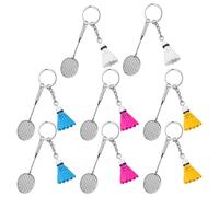 Rebanky 8 Piezas Llavero Bolas de Bádminton Llavero de Volante de Mini Raqueta de Bádminton llavero Multicolor Plástico badminton para la Mochilas, Entusiastas