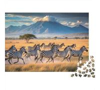 Rebaño de Zebra Corriendo Puzzle 1000 Piezas Adultos Y Ni?os Difícil Entrenamiento De Concentración Noche En Familia Cartón Premium 70x50cm/1000pcs
