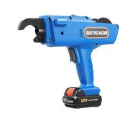Rebar Tying - Encuadernadora eléctrica de 12 V, con caja de almacenamiento, 2 baterías de iones de litio, longitud de alambre de 300-500 mm (azul)