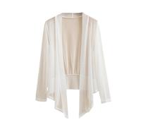 Rebeca de Verano,Bolero Y Cárdigan con Lazo Frontal para Mujer Chaqueta Transparente de Verano para Vestidos Pareos Casuales Sueltos Capas Ligeras Chal Corto Ropa de Playa Blanco Talla 3XL