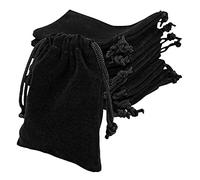 REBECASKYENS 10 Bolsas de Joyería de Terciopelo, Reutilizables, con Cordón, Bolsas de Regalo para Banquete, Bolsas de Joyería para Bodas, Regalos, Joyas, 7 x 9 cm (Negro)