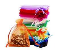 REBECASKYENS 100 Bolsas De Organza 7 X 9 Cm Pequeñas Bolsas De Regalo Bolsas De Joyas Bolsas De Organza Coloridas Con Cordón Para Festivales Fiestas Bodas Celebraciones Colocación Diaria