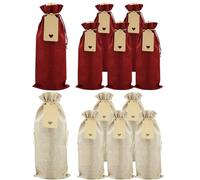 REBECASKYENS 12 Bolsas de Vino de Yute de y 12 Etiquetas de Regalo, Bolsas de Regalo Reutilizables de arpillera para Vino, Bolsas de Vino, Bolsas de Vino para Bodas, Fiestas, degustaciones a ciegas