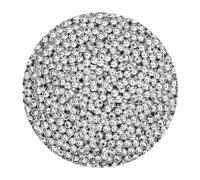 REBECASKYENS 1500 cuentas redondas plateadas de 4 mm para hacer pulseras, collares, bisutería, manualidades