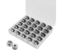 REBECASKYENS 25 bobinas de máquina de coser, caja de bobinas, accesorios de costura, bobina de hilo inferior de metal, para máquinas de coser artesanales