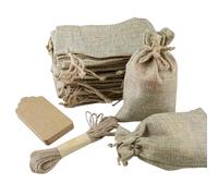 REBECASKYENS 30 bolsas de regalo con cordón, bolsas de yute, pequeñas con cordón, para manualidades, bodas, fiestas, Navidad (10 x 15 cm)