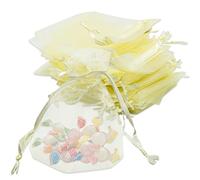 REBECASKYENS 50 bolsas de organza para regalo, con cordón, para festivales, dulces, fiestas y bodas (7 x 9 cm)