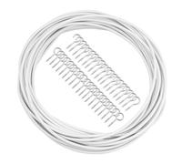 REBECASKYENS Alambre de cortina de 10 metros, color blanco, con revestimiento de plástico, con 20 ganchos y 20 ojales, juego de cuerda de alambre para barras de cortina, cortinas de ducha