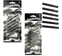 REBECASKYENS Juego de 12 lápices de carbón prensado, lápices de carbón en negro, adecuado para dibujo, esbozar, escribir, diseño artístico