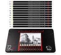 REBECASKYENS Juego de 12 lápices de escritura, 8B, 7B, 6B, 5B, 4B, 3B, 2B, B, HB, F, H 2H