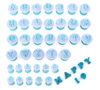 REBECASKYENS Juego de 36 moldes para fondant con letras y números, reutilizables