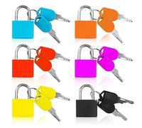 REBECASKYENS Juego de 6 mini candados con llave, multicolor, 34 x 22 mm, para maletas, bolsos y mochilas escolares