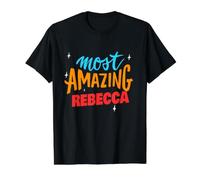 Rebecca más increíble Diciendo el Nombre Divertido de Rebecca Camiseta gráfica económica, Hombre, Negro, M
