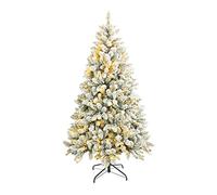 Rebecca Mobili Árbol de Navidad con Luces, Altos con Nieve, 1000 Ramas, 400 Luces LED, Decoraciones para Ventanas de Bares en casa - Dimensiones: 210 x 122 x 122 cm (AxANxFON) - Art. RE6765