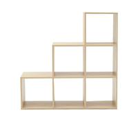 Mobili Rebecca Librería de escalera con 6 cubos de mdf beige