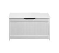 Rebecca Mobili Caja infantil con tapa, caja de madera, Mdf blanco, para zapatos, juguetes, entrada de la habitación de los niños - Dimensiones AxANxFON : 44,5 x 80 x 40 cm - Art. RE6729