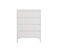 Rebecca Mobili Cajonera blanca, mueble con cajones elegante, blanco, aglomerado de PVC, ahorra espacio, diseño moderno - Medidas H x L x P: 98,5 x 72 x 45 cm - Art. RE7235