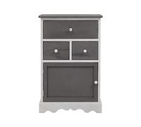 Rebecca Mobili Cajonera Blanca y Gris, Mueble auxialiar con 3 cajones, Madera de paulonia, Estilo Vintage, Muebles para baño Entrada Cocina - Medidas: 72 x 47 x 30 cm (AxANxF) - Art. RE4327