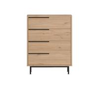 Rebecca Mobili Cajonera con 4 cajones, mueble compacto con cajones, marrón gris oscuro, aglomerado de hierro, diseño moderno, espacioso - Medidas HxLxP: 95 x 75 x 44,5 cm - Art. RE7212