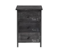 Rebecca Mobili Cómoda Gris, mesilla de Noche Ahorra Espacio, 3 cajones, Estilo Vintage, para Dormitorio y baño - Medidas: 55 x 35 x 30 cm (AxANxF) - Art. RE4191