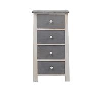 Rebecca Mobili Cómoda, mesilla Auxiliar de 4 cajones, Madera de Paulownia, Blanca, Muebles baño Sala de Estar - Medidas: 73 x 37 x 27 cm (AxANxF) - Art. RE4328