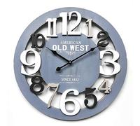 Rebecca Mobili Gran Reloj de Pared, Madera MDF, Gris, diseño Moderno, Sala de Estar Cocina decoración hogar - Medidas Ø 55 cm x P 4,5 cm (AxANxF) - Art. RE4988